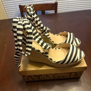 Black & White Strapping Wedges